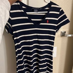 Women’s XS Striped Navy and White Polo Ralph Lauren T-Shirt